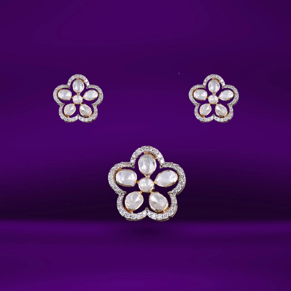 Polki Pendant Set